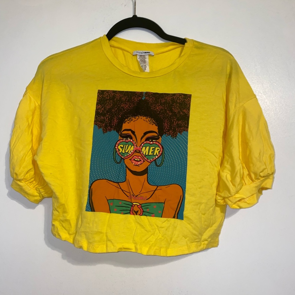 Yellow crop top